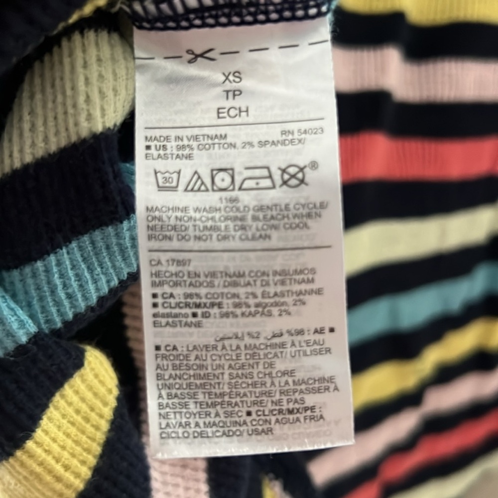 Old Navy Multi Stripe Thermal Long Sleeve Henley XS - Picture 4 of 5